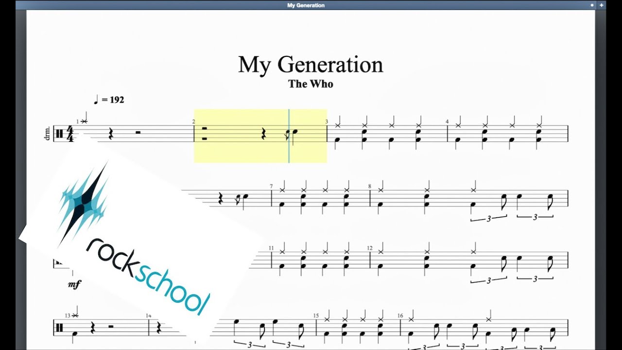 My Generation Rockschool Hot Rock Grade 5 Drums
