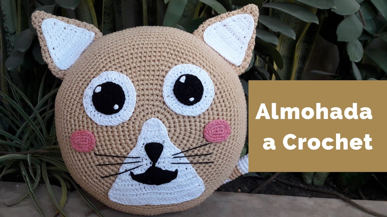 Almohada de gato a crochet / Cojin de gato tejido a crochet / crochet cat  pillow - YouTube