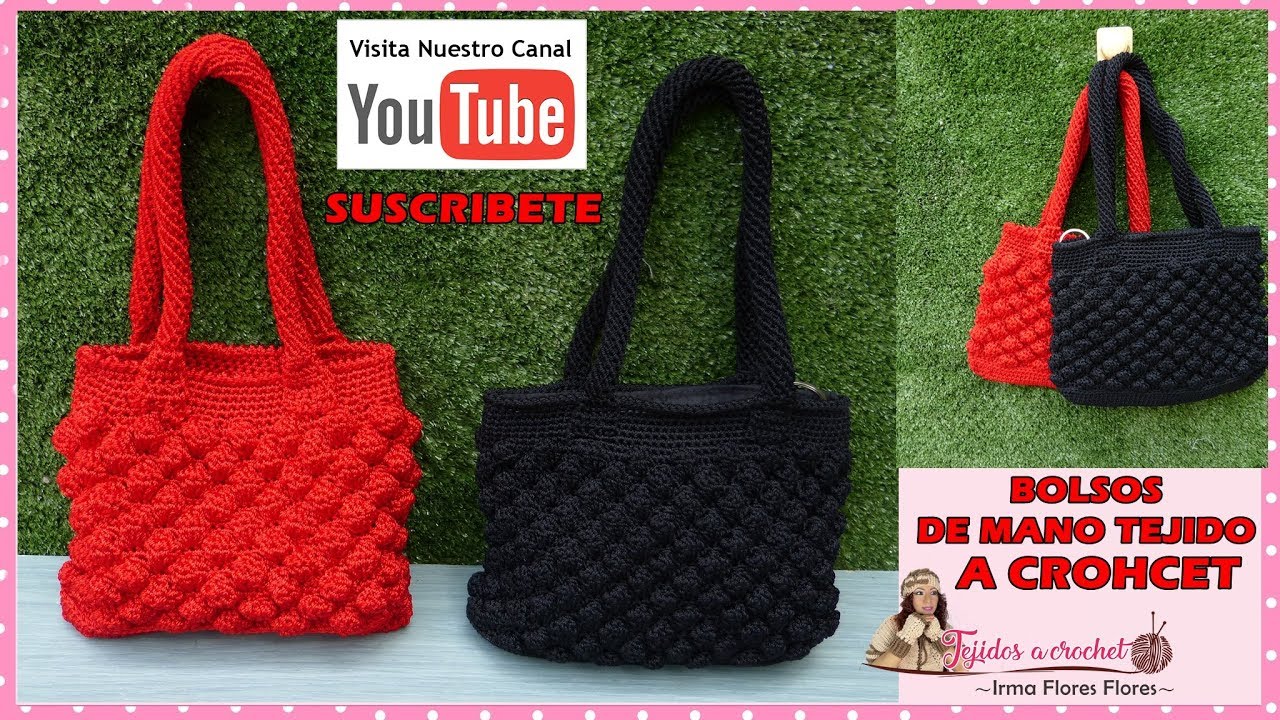 Parte final del bolso rojo tejido a crochet paso a paso - YouTube