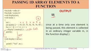 MODULE 4 - TOPIC 10 - PASSING 1D ARRAY ELEMENTS TO A FUNCTION