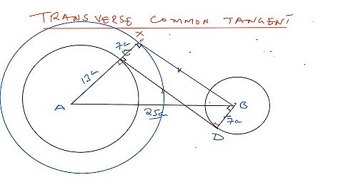 Mathematics. Length of a transverse common tangent.
