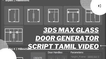 Glass Door Generator script 3dsmax tamil installation and customisation tamil 3dsmax useful script