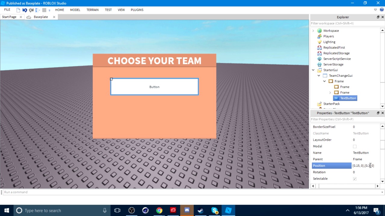 Roblox Studio How To Make A Team Change Gui There S A New Video