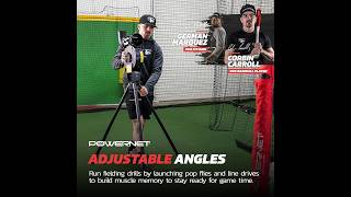 PowerNet Launch F-lite Softball & Baseball Pitching Machine, Dimpled Practice Balls