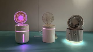 Mini Fan - Three Speed, Humidifier Misting,Night light-Unboxing And Review