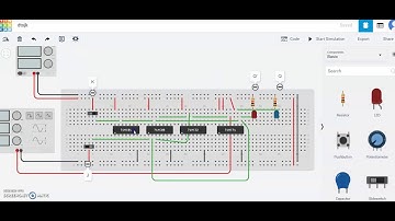 D to J-K flip-flop using tinkercad || simulation