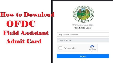 How to download ofdc field assistant admit card #ofdcadmitcard
