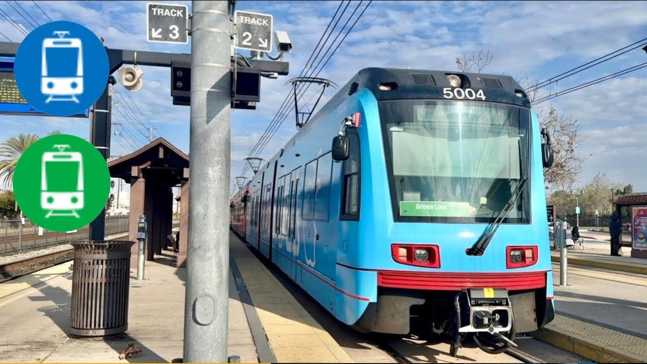 San Diego Trolley Blue & Green Line Compilation - Old Town Transit Center