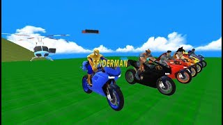 Super Heroes Downhill Racing | Superheros Bike Extreme Jump Downhill - Android GamePlay screenshot 5