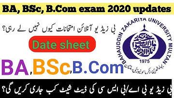 bzu exam 2020|BZU BA BSC B.Com exam 2020|BZU BA BSc B.Com date sheet 2020|bzu online exam 2020