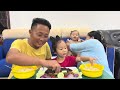 Black rice  japanese noodles mukbang all rounder akabo family