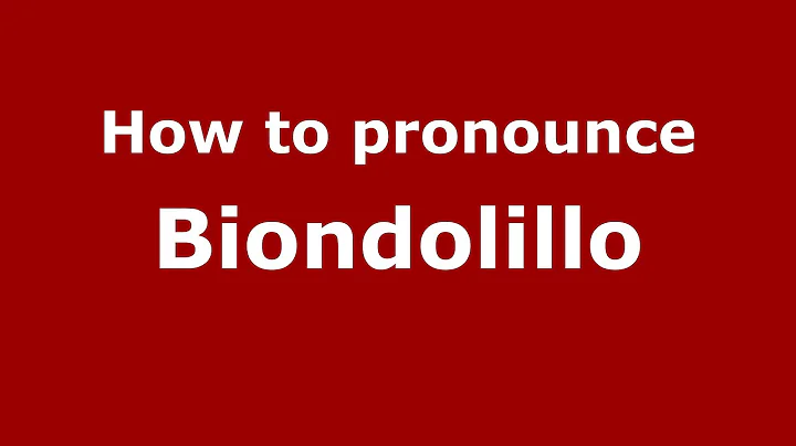 How to pronounce Biondolillo (Italian/Italy) - Pro...