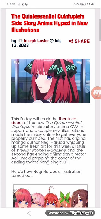 New The Quintessential Quintuplets Side-Story Anime Premieres This