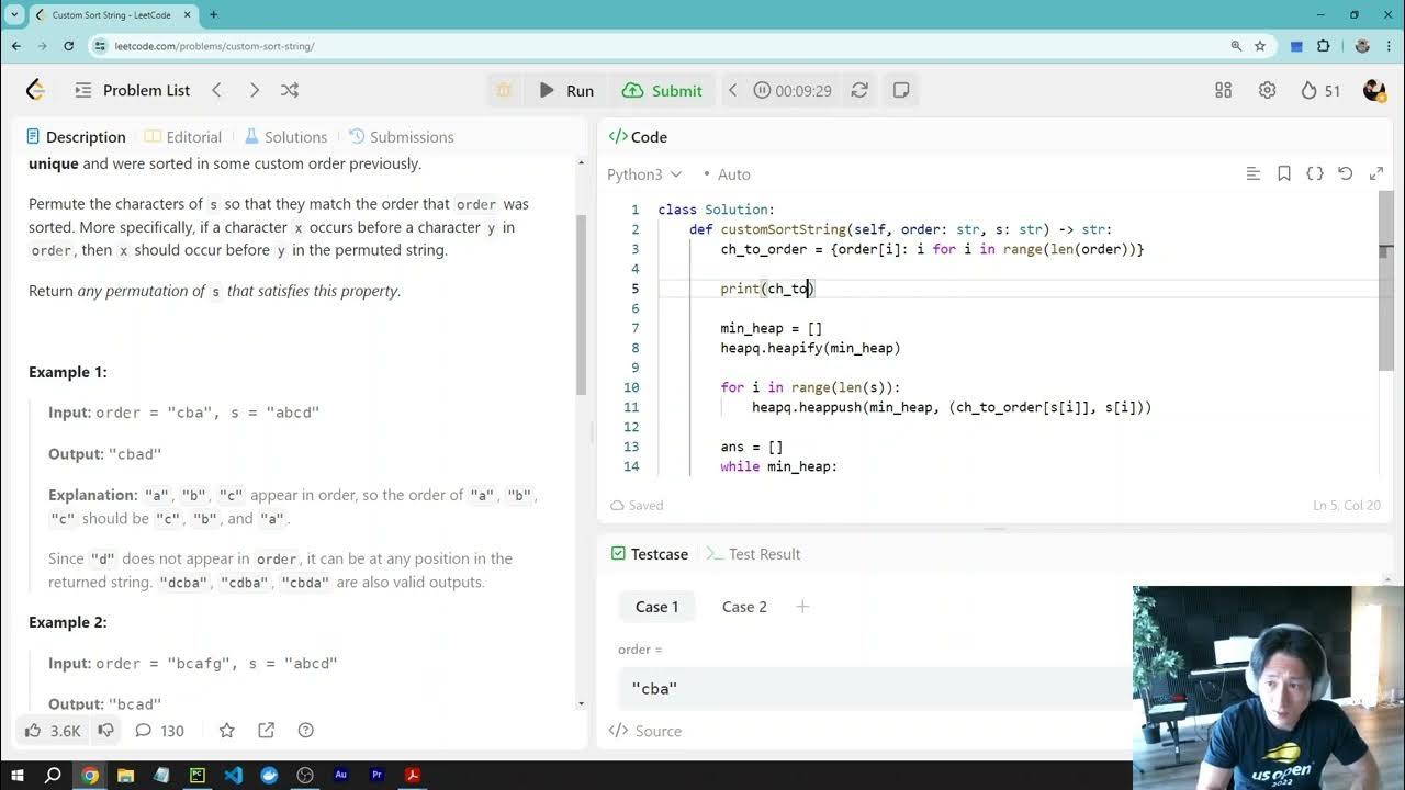 LeetCode 791. Custom Sort String - YouTube