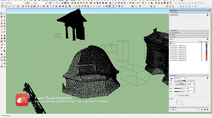 Importing a group of small point cloud files in SketchUp