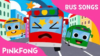 Five Little Buses Jumping on the Road | Bus Songs | Car Songs | PINKFONG Songs