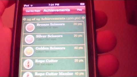 Cut The Rope iphone Game Center Achievements