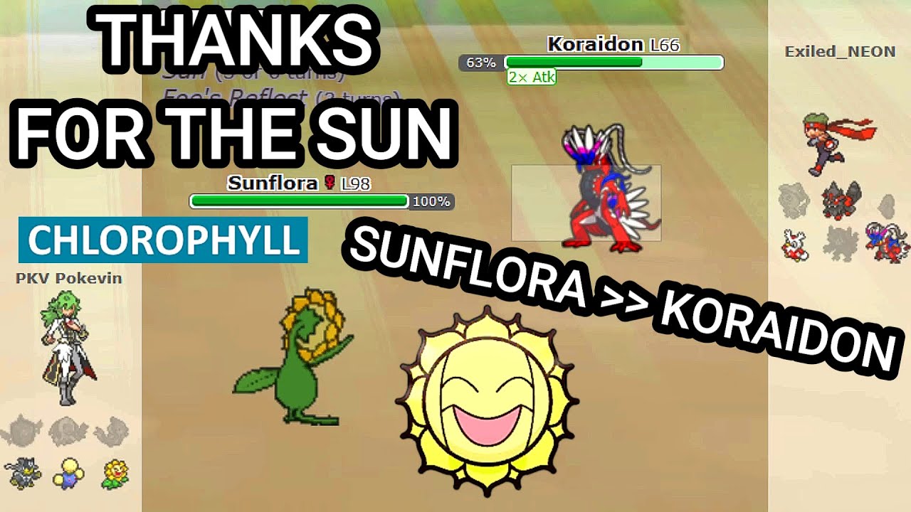 Sunflora Beat a Koraidon 1vs1! (Pokemon Showdown Random Battles) (High  Ladder) 