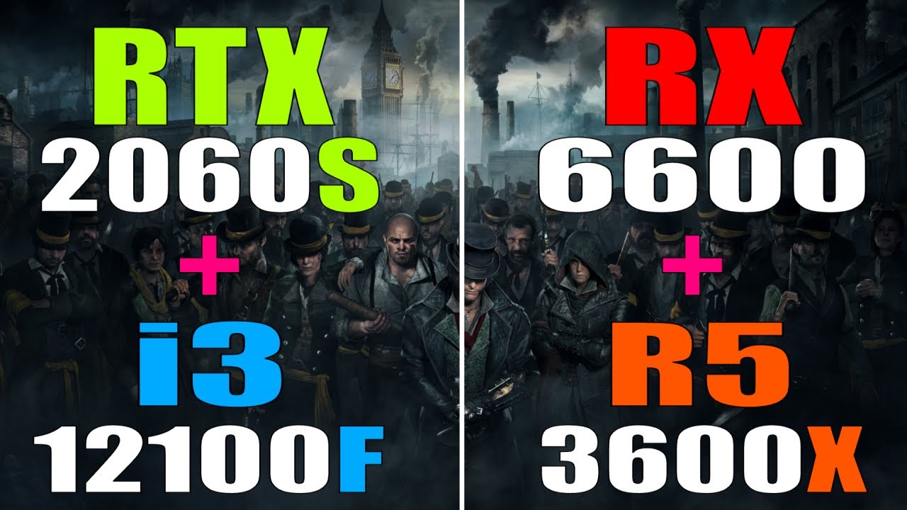 RTX 2060S + INTEL i3 12100F vs RX 6600 + RYZEN 5 3600X || PC