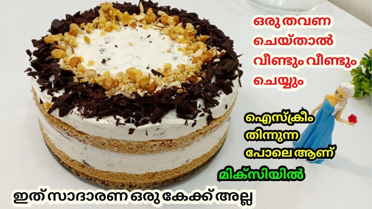 മിക്സിയിൽ.. ഒരൊറ്റ തവണ ചെയ്ത് നോക്കൂ,  ഐസ്ക്രീം തിന്നുന്ന രുചിയിൽ ഒരു കിടിലൻ CAKE.😋😋 | Malayalam