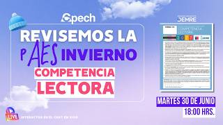 Revisemos la PAES de Invierno rendida de COMPETENCIA LECTORA (DEMRE) - Con Profe en Línea Cpech Revisemos la PAES de Invierno rendida de COMPETENCIA LECTORA (DEMRE) - Con Profe en Línea Cpech