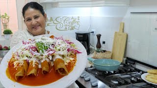 Flautas Ahogadas en Salsa Roja ¡Las Mejores!