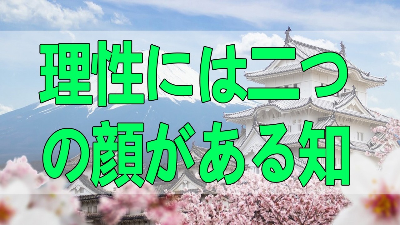 テレフォン人生相談🌸🌸🌸 理性には二つの顔がある。知的合理性と感情的合理性だ！