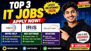 Top 3 IT Job Openings | Wipro, Iris & Revature | Freshers Jobs 2026