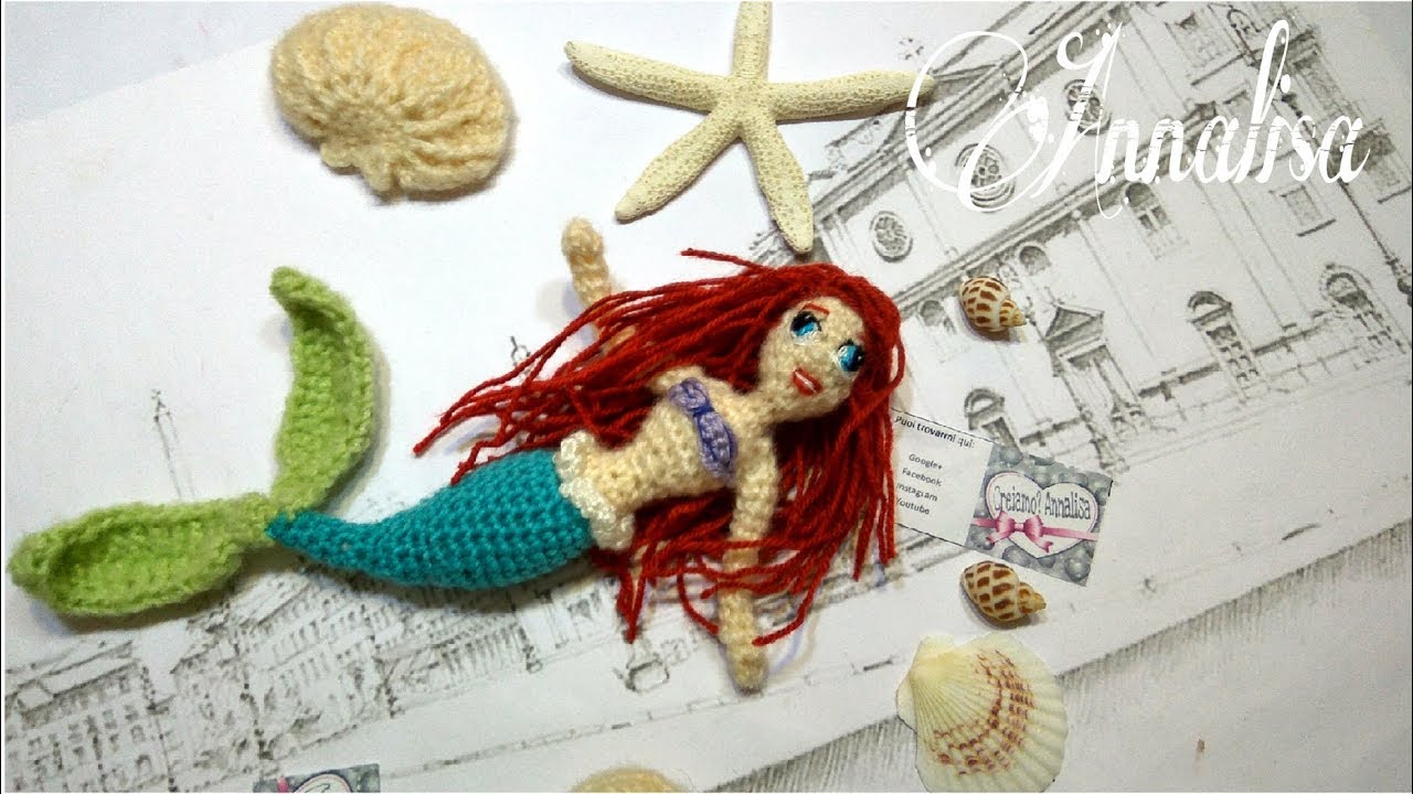 bambola La Sirenetta Ariel amigurumi uncinetto  Mermaid amigurumi  croché doll