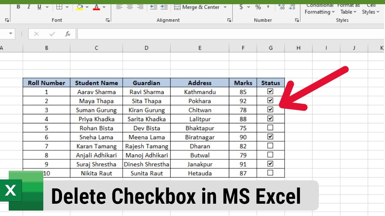 How to delete Checkbox in MS Excel - YouTube