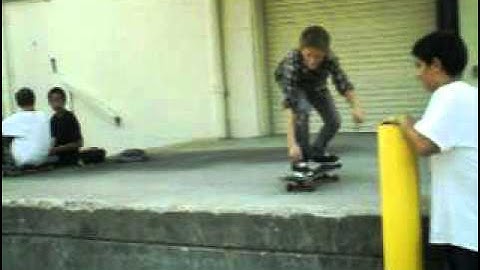 kickflip down a loading dock