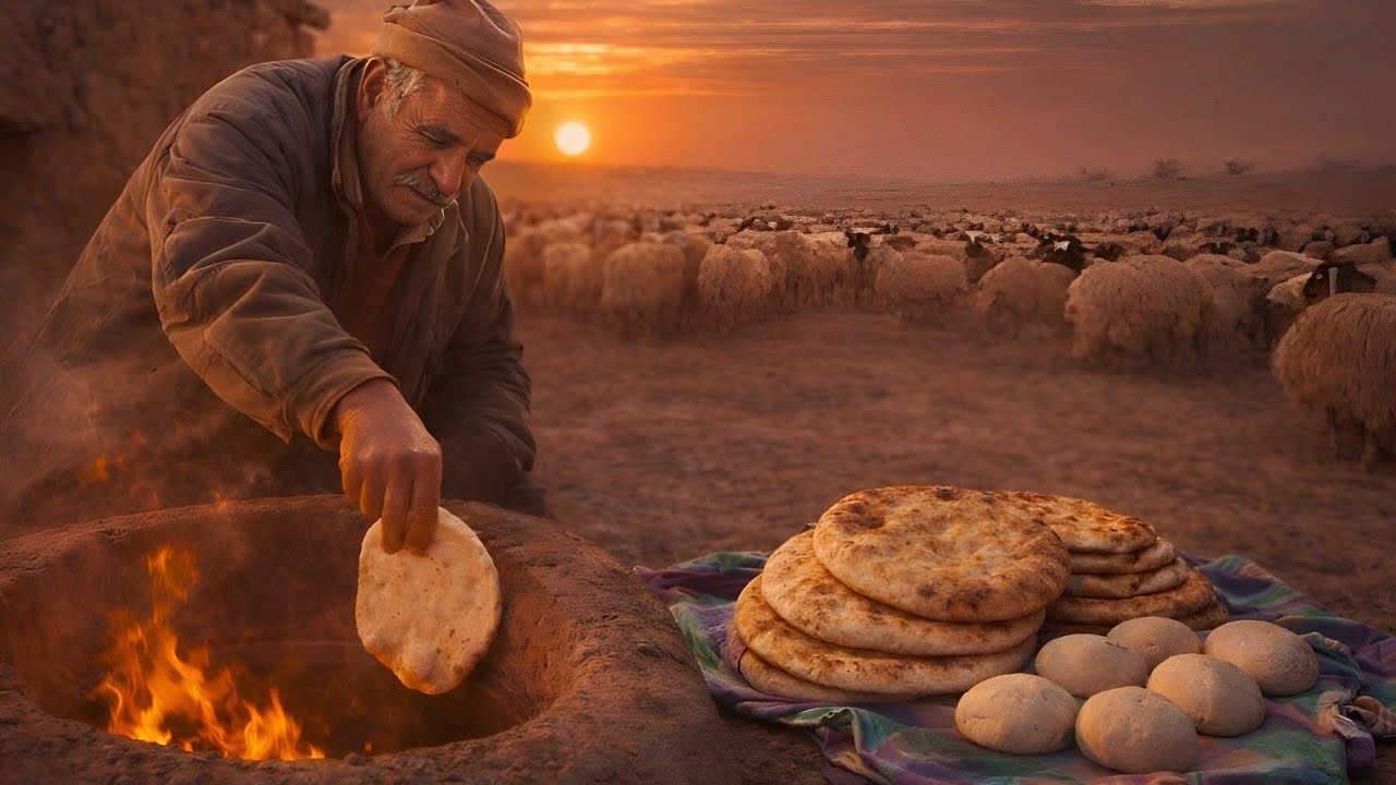 Traditional Nomadic Cooking | Making Bread & hen Over Fire (Iran Shepherd Life)