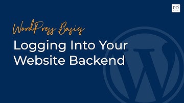 Logging Into Your Website Backend