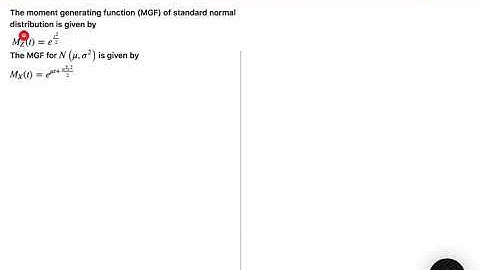 Moment generating function of normal distribution