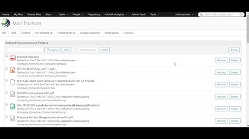 Alfresco 5.1 - Trashcan