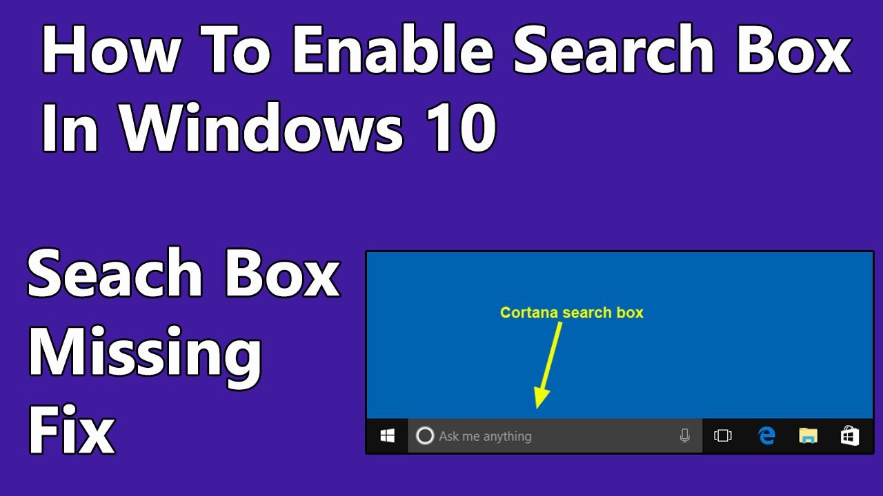 How To Enable Search Box In Windows 10 Unlimited Solutions YouTube