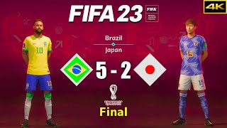 FIFA 23 - BRAZIL vs. JAPAN - FIFA World Cup Final - Neymar vs. Kamada - PS5™ [4K]