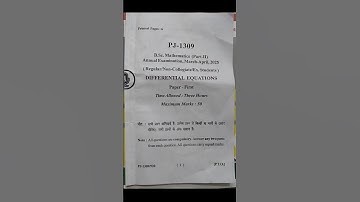 B.Sc.02 MATHS ( DIFFERENTIAL EQUATIONS )QUESTION PAPER 2025 #maths #bsc #bsc2nd #shorts