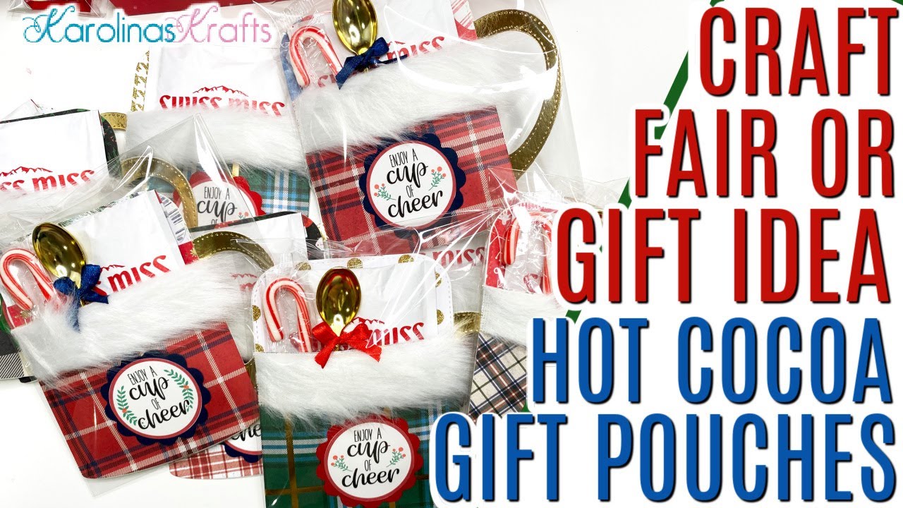 Hot Cocoa Gift Pouches with a FUR TRIM Project Share perfect for CRAFT FAIR or STOCKING STUFFERS
