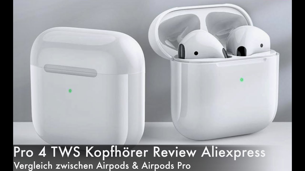 imod fordel bestøver Pro 4 TWS Bluetooth Kopfhörer Aliexpress Review deutsch Vergleich Apple  AirPods & AirPods Pro - YouTube