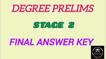 |PSC DEGREE PRELIMS STAGE 2 - FINAL ANSWER KEY|Gemstone Genius~PSC Talks|