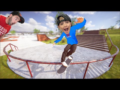 FATHER SON SKATEBOARDING VIDEO GAME 4! / 5,000 Foot Grind!