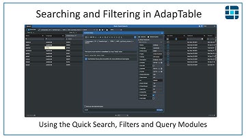 Searching and Filtering in AdapTable