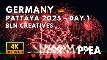 [4K] - Germany 🇩🇪 - Day 1 - Pattaya International Fireworks Festival 2025