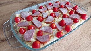 Bread casserole with cheese and tomatoes Perfect for breakfast!