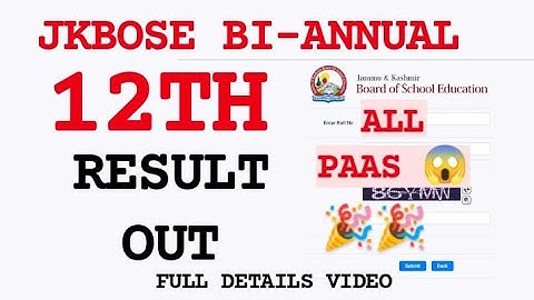 jkbose 12th class result out Bi-Annual 2022
