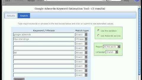 WSGI Adwords Keyword Tool - Tabbed interface plus location and language targets - example 2