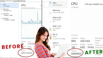CPU up time reset window 10 in hindi | cpu up time so high problem | cpu up time in task manager |