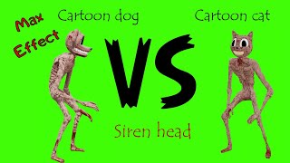 2 футажа cartoon cat and cartoon dog siren head сиреноголовые на зеленом фоне