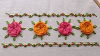 Hand embroidery border design for saree / elegant hand embroidery for dress